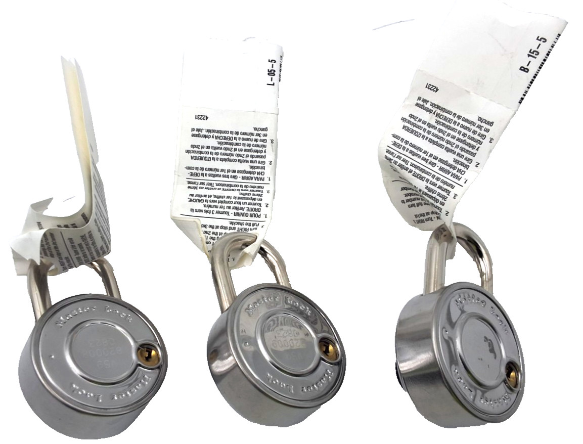 Master Lock 1525EZRC Combination Padlocks School Gym Locker Locks 3 Pack NEW