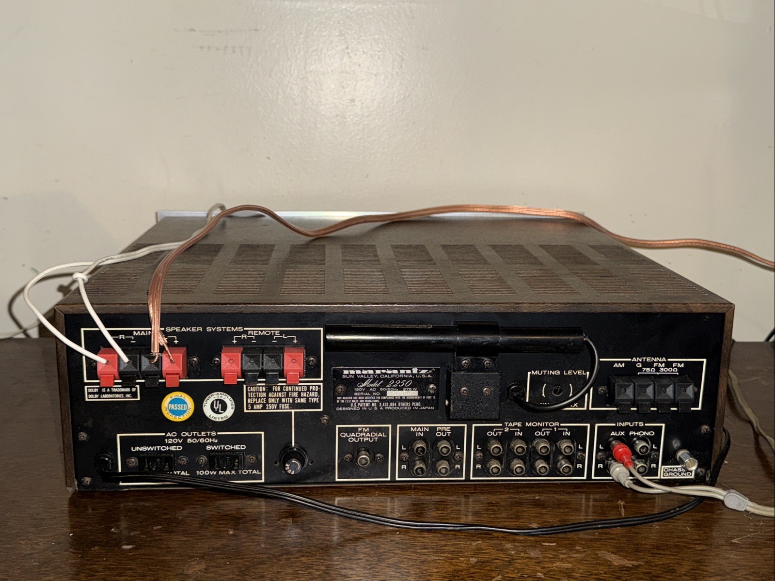 Vintage Marantz 2250 Stereo Receiver -Working, Solid and Clean