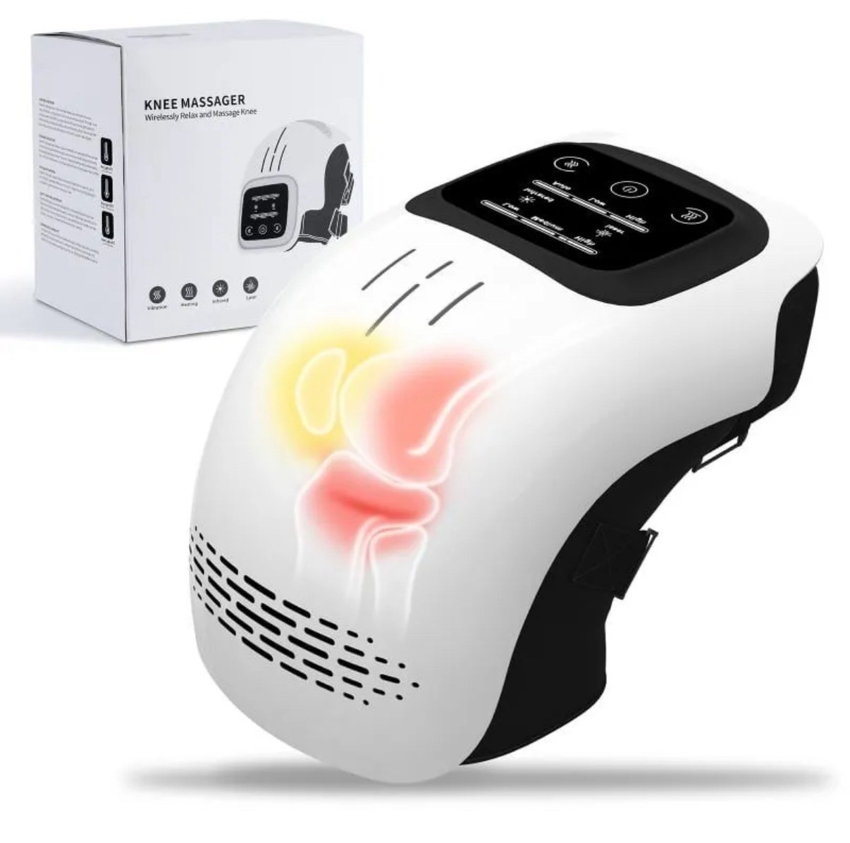 Open Box - Cordless Knee Massager Heated Vibration Therapy W/ LED Screen Gift