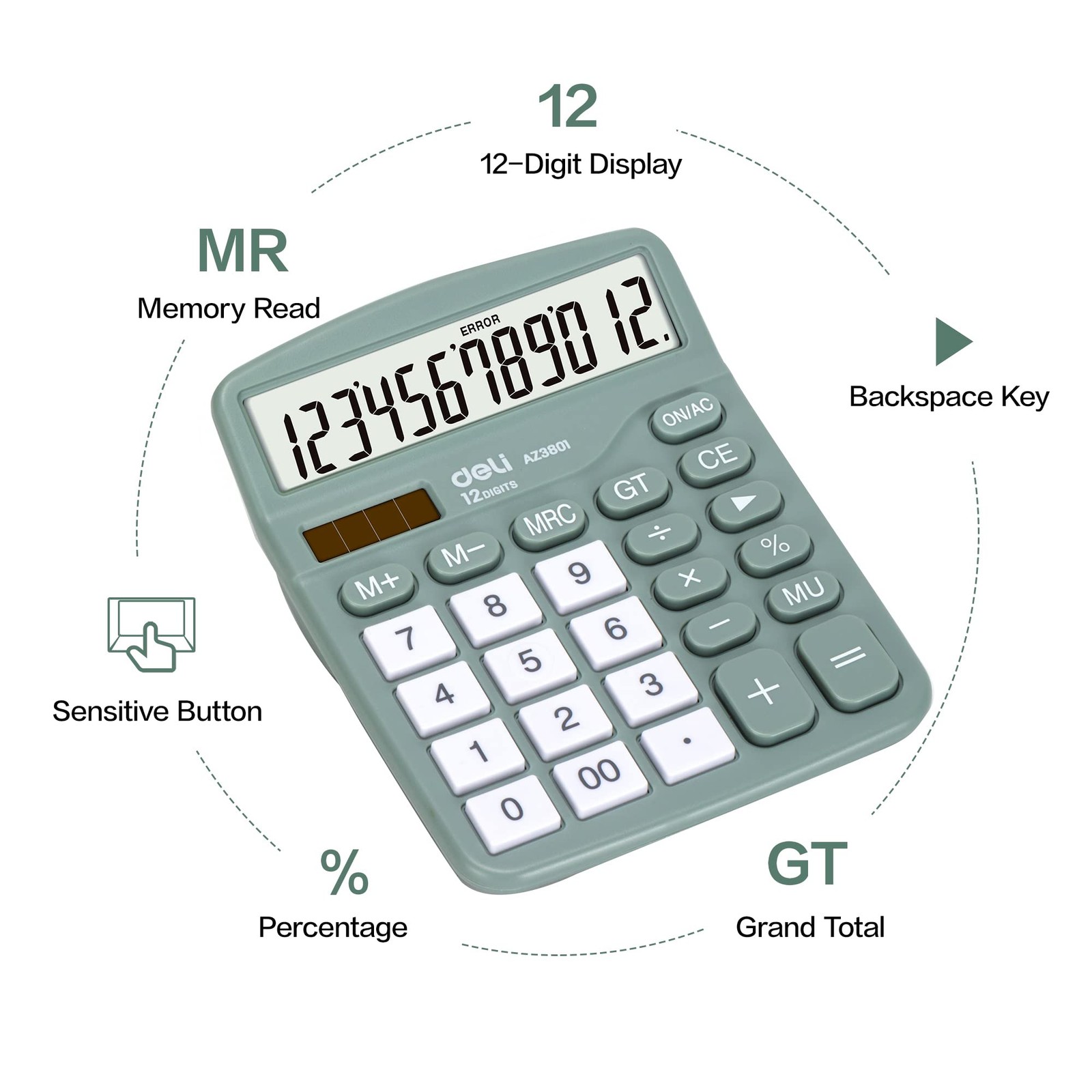 Calculator, Standard Function Desktop Calculators with 12 Digit Large LCD Dis...