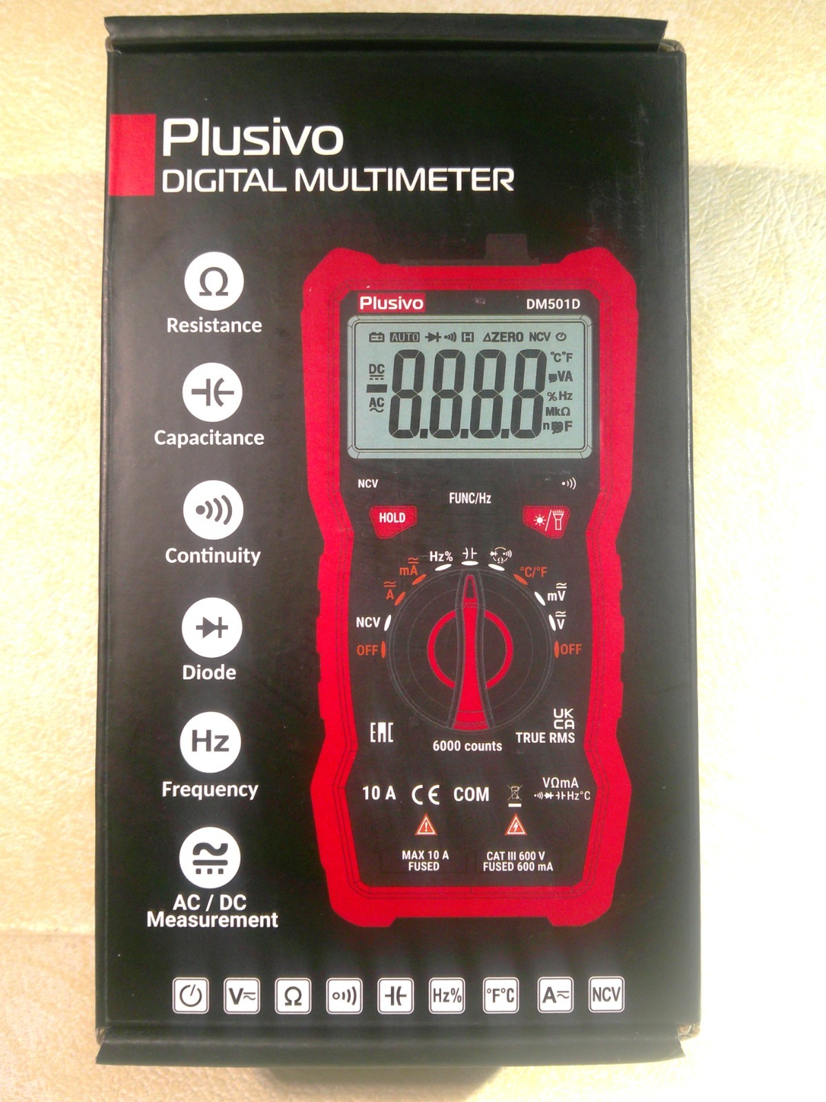 Plusivo DM501D Multimeter 6000 Count  Auto Ranging as shown