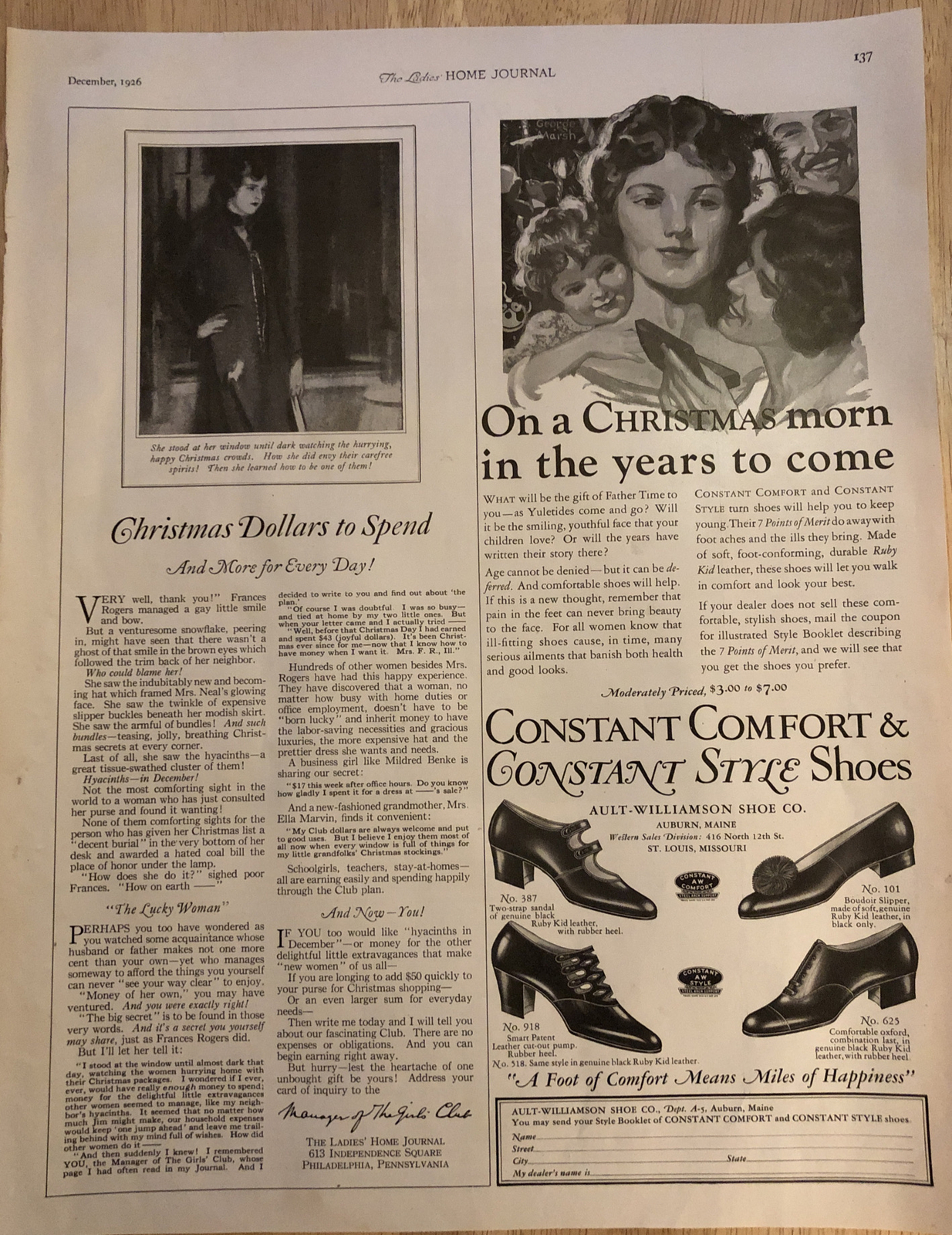 1926 Magazine Advertisement Print Page Constant Comfort And Constant Style Shoes