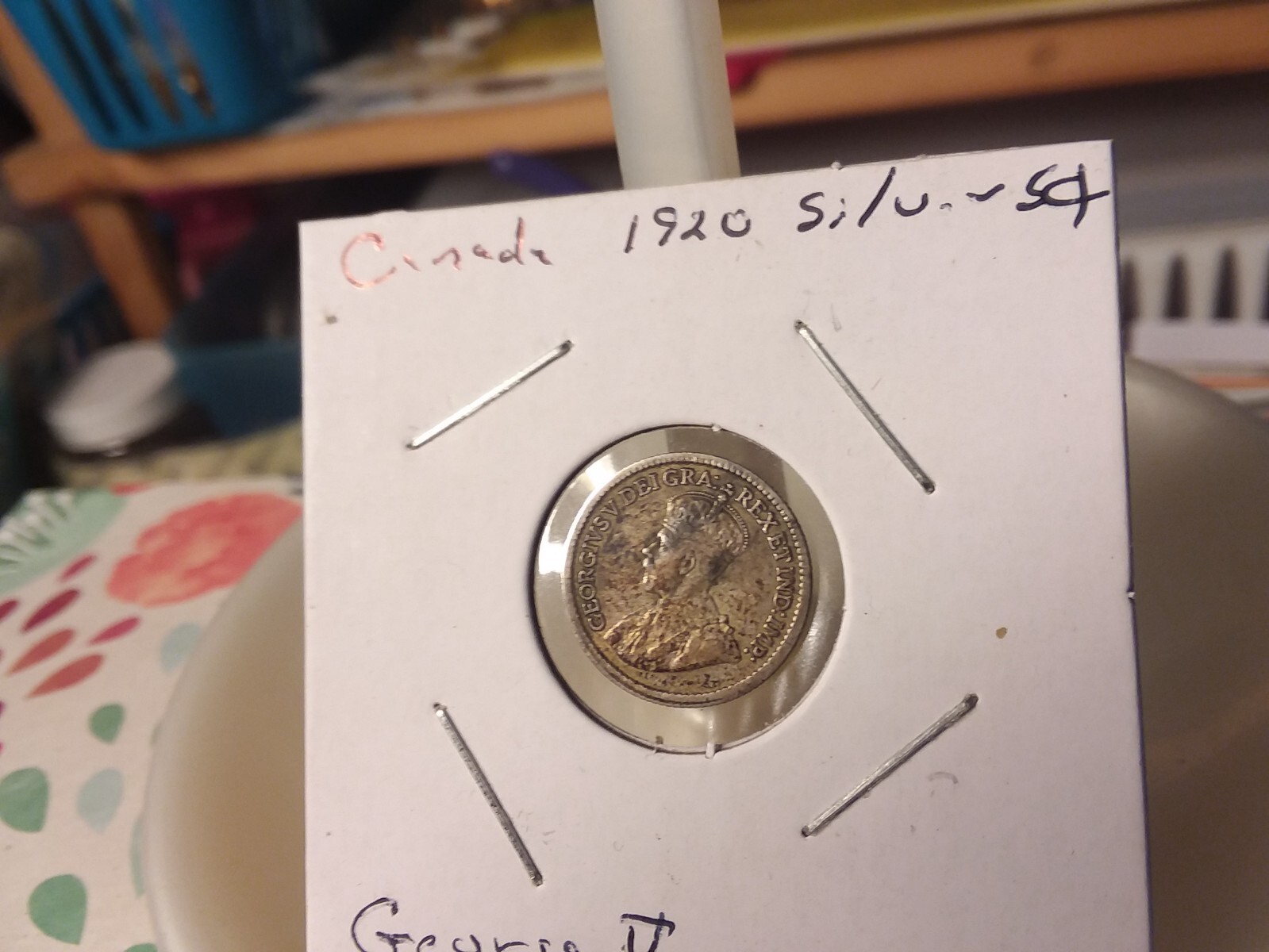 Canada - 1920 Sterling Silver Five Cent Coin - George V - 012824