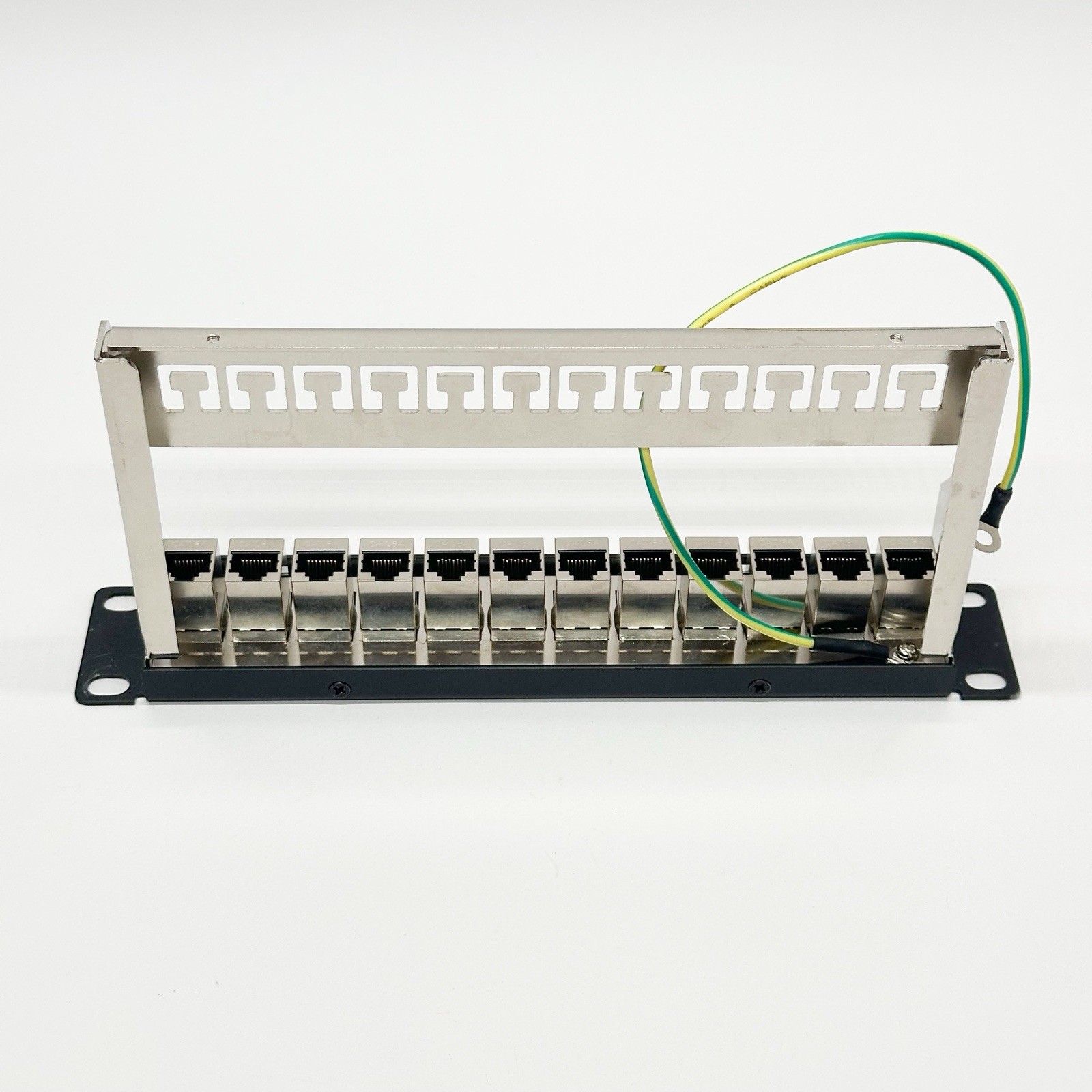 iwillink 10Gbps Cat6A Patch Panel 12 Port, Keystone Patch Panel with Back Bar