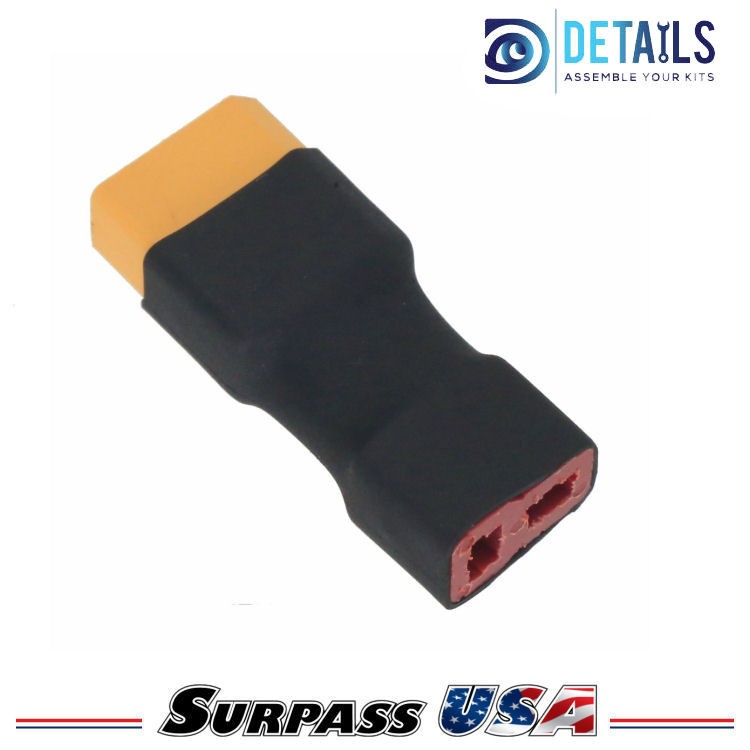 T-Plug (Deans) Female to XT60 Male Adapter for RC Lipo Batteries (1pc)