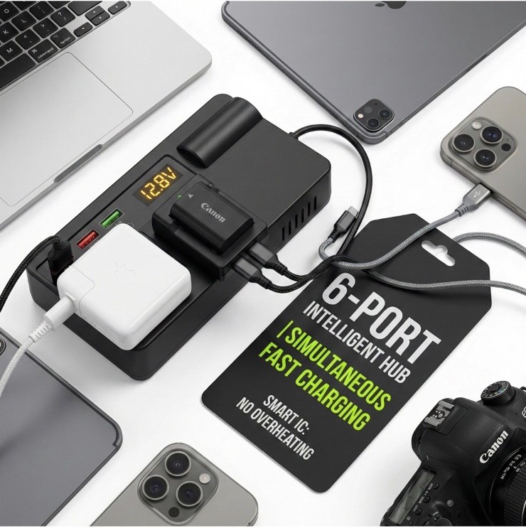 200W Pure Sine Wave Car Inverter 12V/24V to 220V AC PD USB-C QC3.0