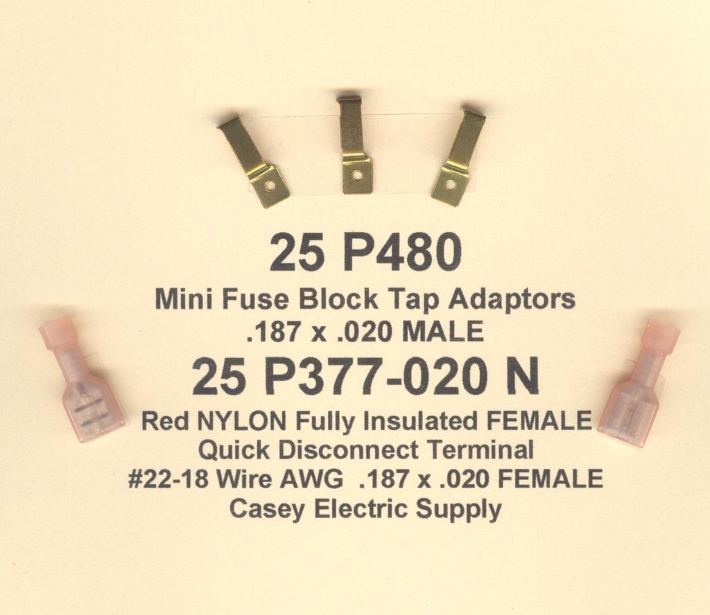 25 SETS Mini Fuse ATM Tap Adapter Automotive & Female #22-18 Wire .187 x 020 USA