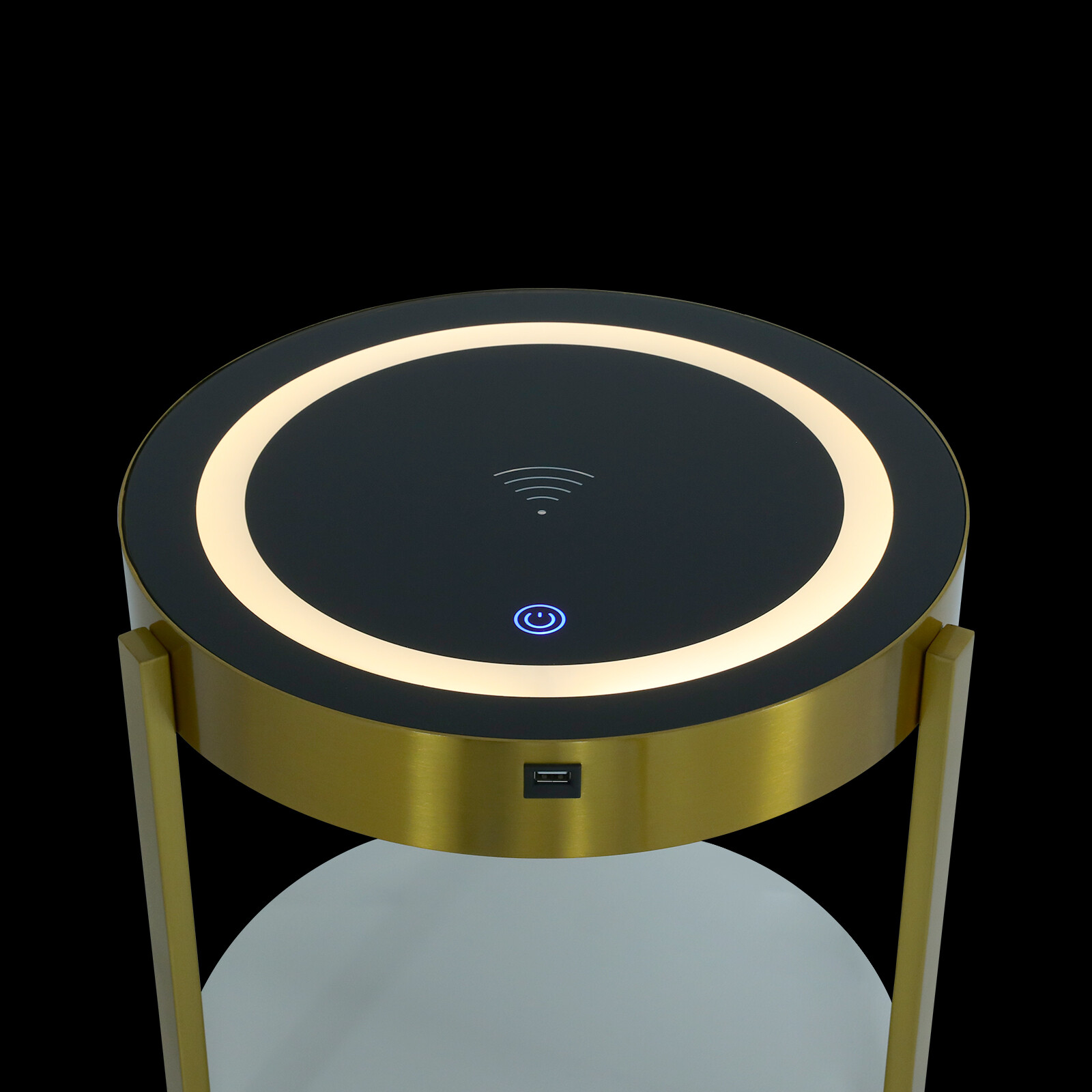 LED Nightstand Bedside Table with Drawers USB & Charging Station End Side Table