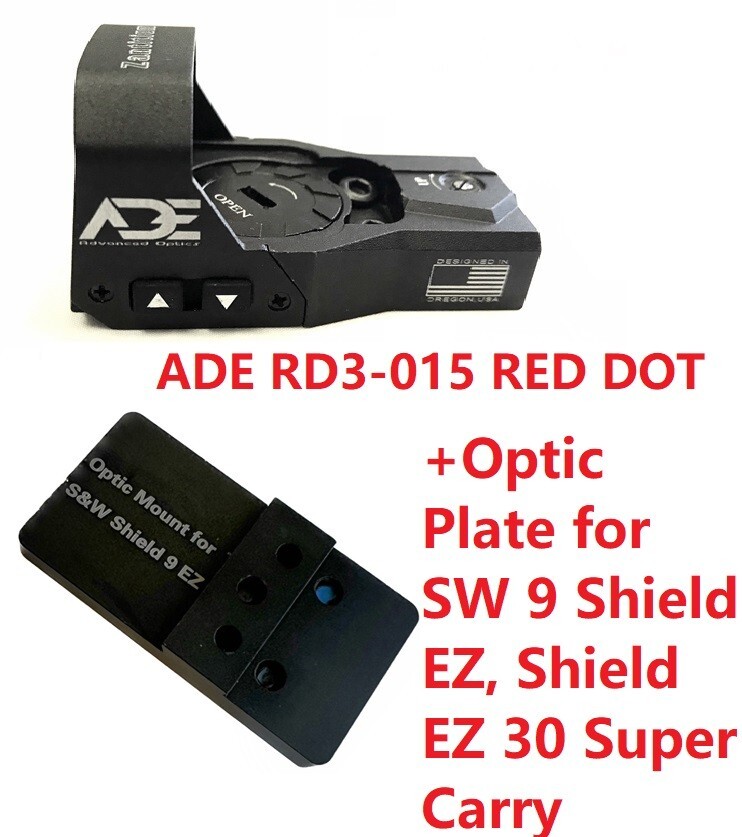 ADE RD3-015 Red Dot +Optic Mount plate for Smith Wesson SW MP 9 Shield EZ Pistol