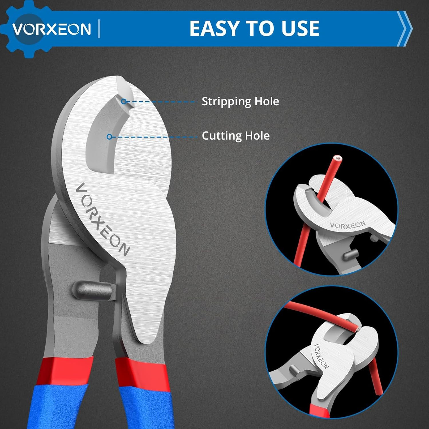 10-Inch Cable Cutters Heavy Duty Wire Cutter High Leverage Electrical Cable C...