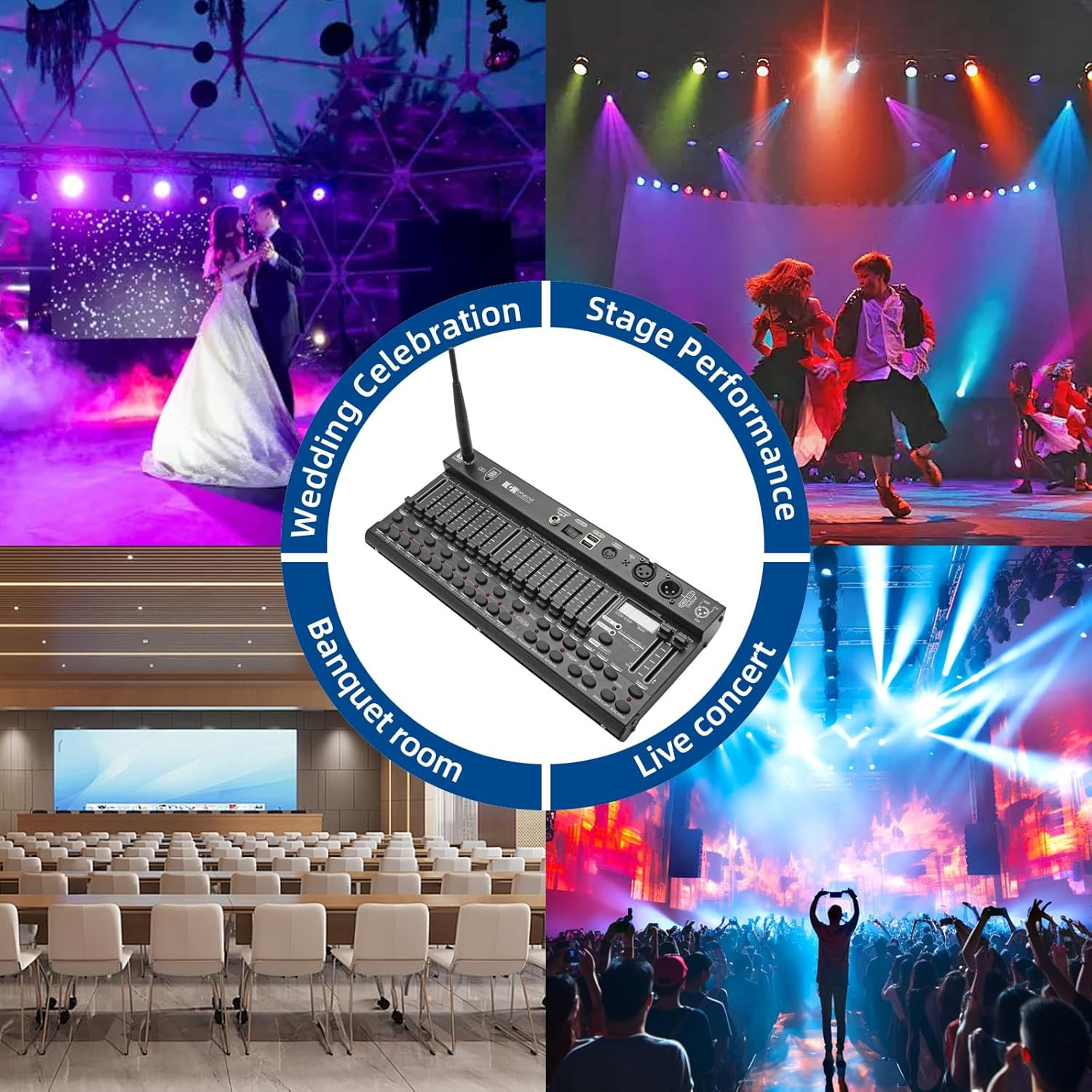 DMX512 384 Channel Controller, 2.4G Wireless & Wired Dual Mode DMX Light Control