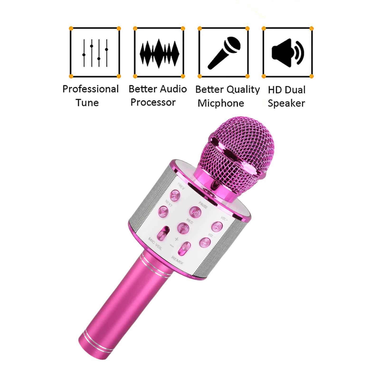 Professional BT Wireless Microphone Karaoke Speaker KTV Music Player Singin YPJQ