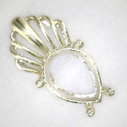 PRE-NOTCHED VINTAGE PEAR PENDANT 10x7MM IN STERLING SILVER CP5041SS