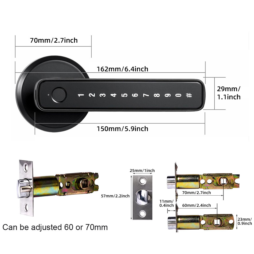 KERUI Smart Door Lock Handle Biometric Electronic Keyless Entry Lock TUYA APP