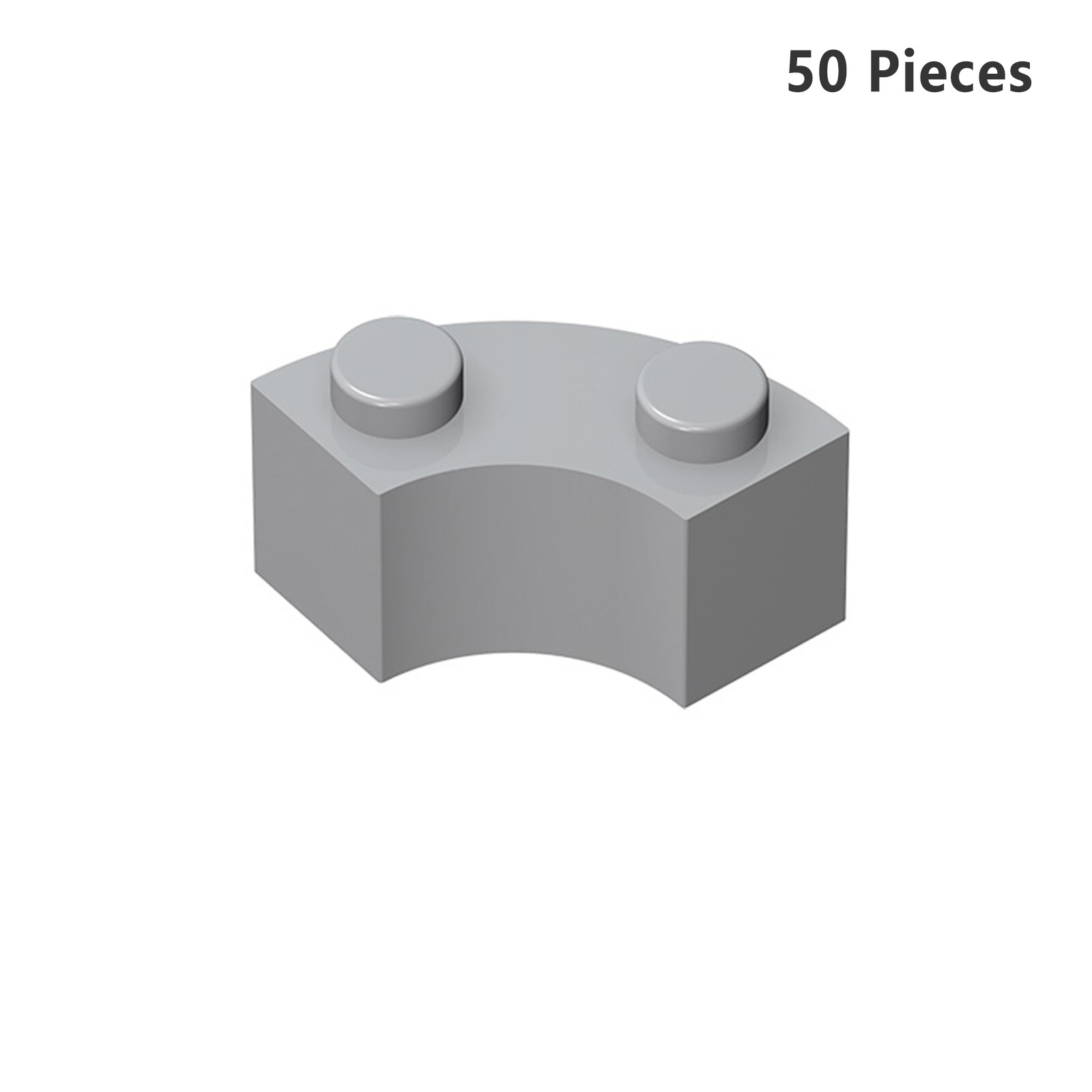 3063 85080 Brick Round Corner 2 x 2 Curved Brick 2 Knobs Light Gray 50x & Parts