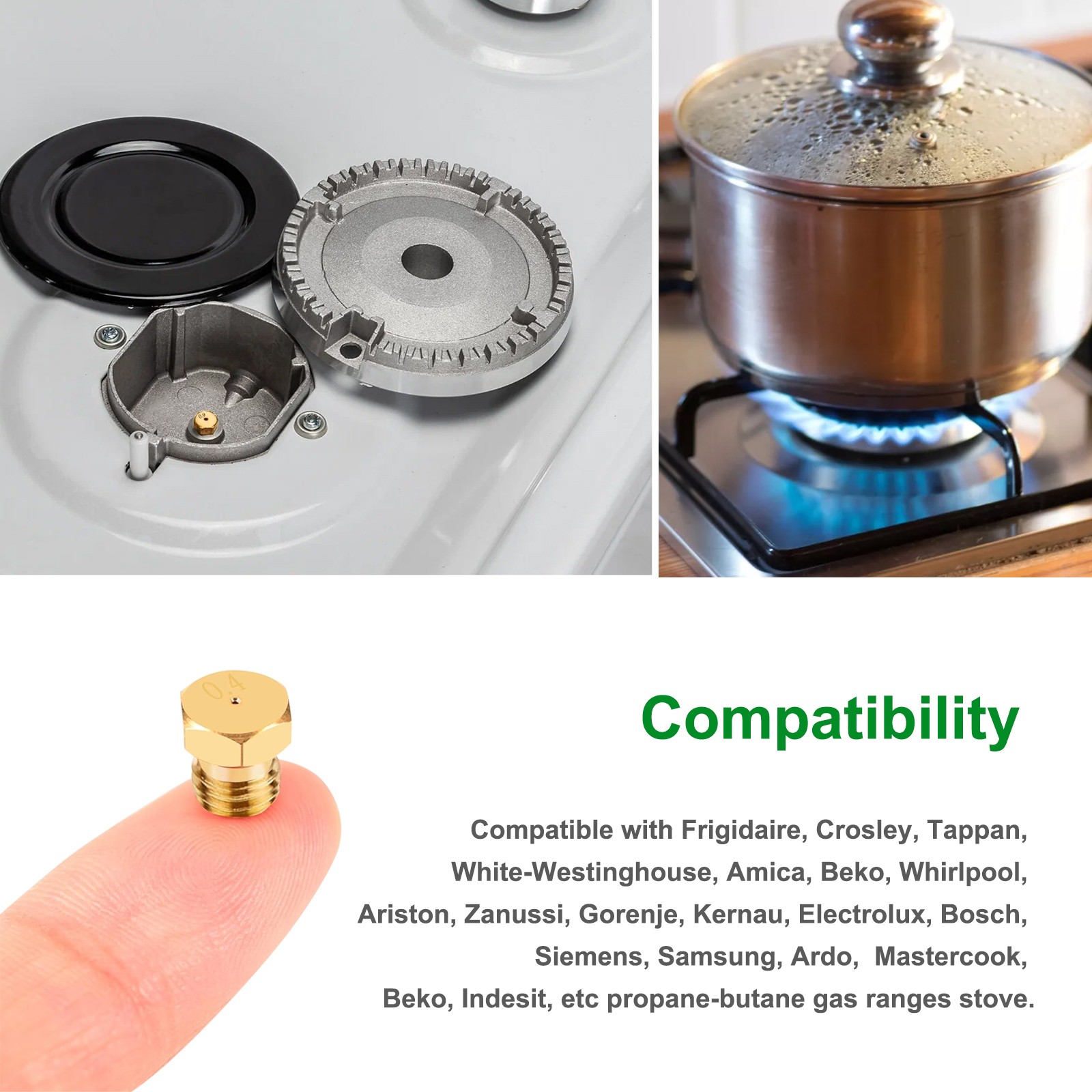 36PCS Gas Range Stove Orifice Nozzle Jets Conversion Kit M6×0.75 for Propane LPG