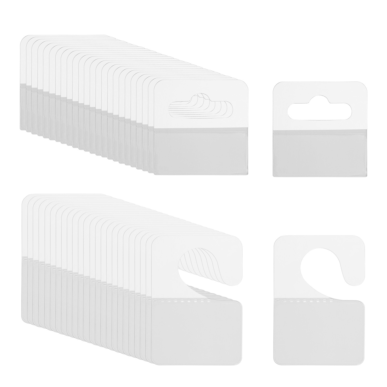 Hang Tabs 1.4x2 / 1.4x1.4 Inch, 120 Pcs Adhesive Hanging Tags, 2 Styles