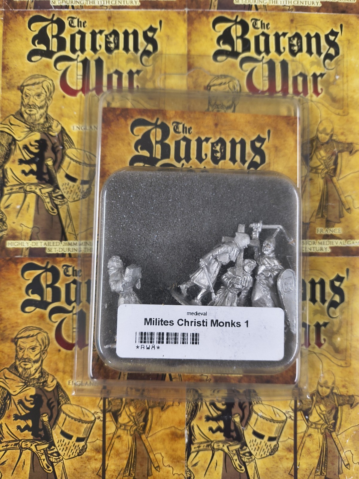 footsore miniatures Barons War Milites Christi Monks 1