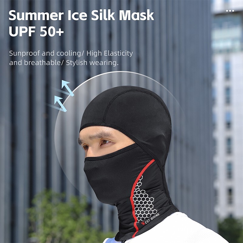 Summer Ice Silk Motorcycle Balaclava Face Mask Cover Breathable Cycling Cap Hat