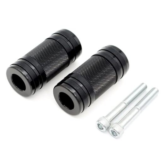 ONETEN Motorcycle CNC Edge Cut Anti-Skid Gear Knurled Shifter Peg - Black+Silver