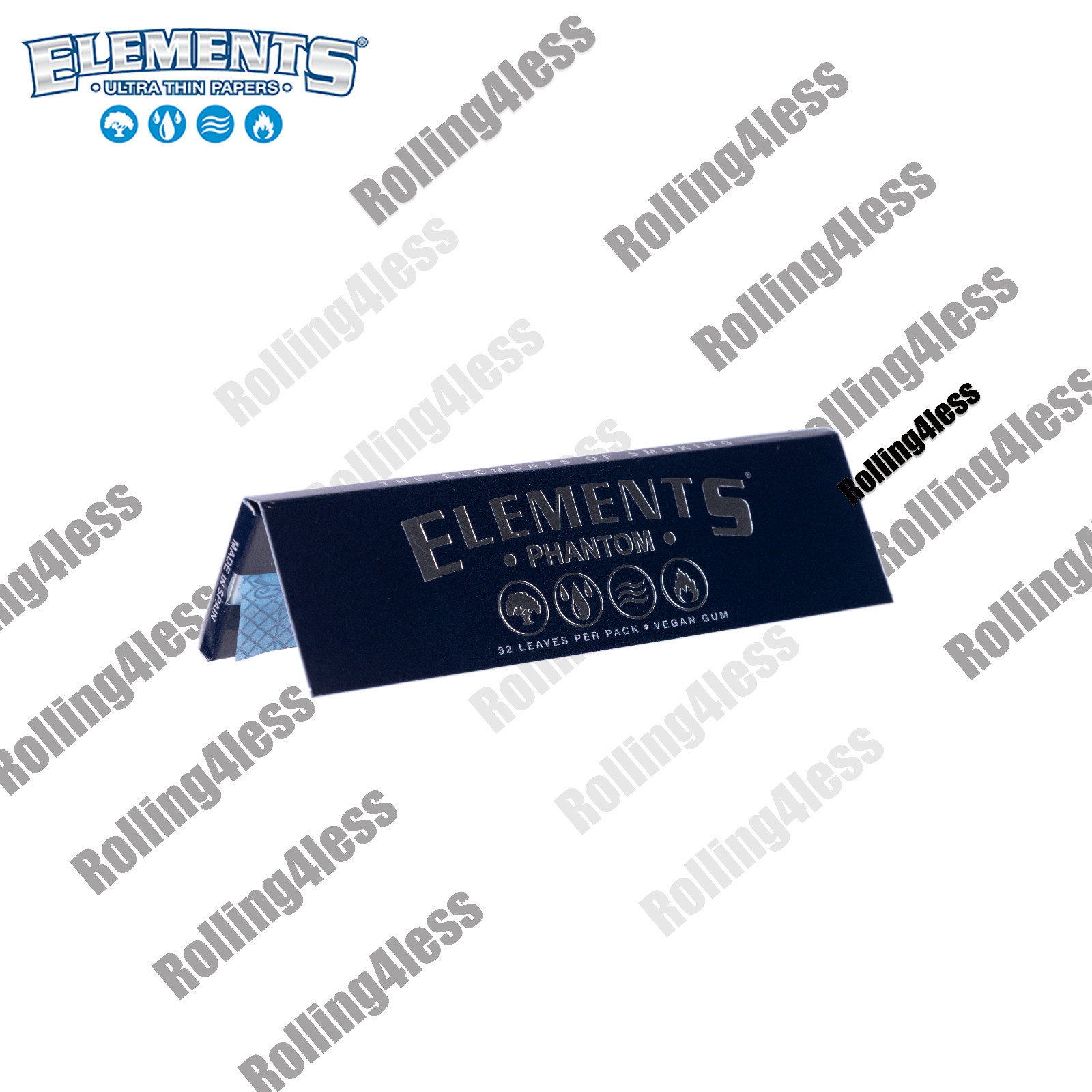 🆕Elements King Size Wide Phantom Rolling Papers Phenomenally Thin | 10 Packs