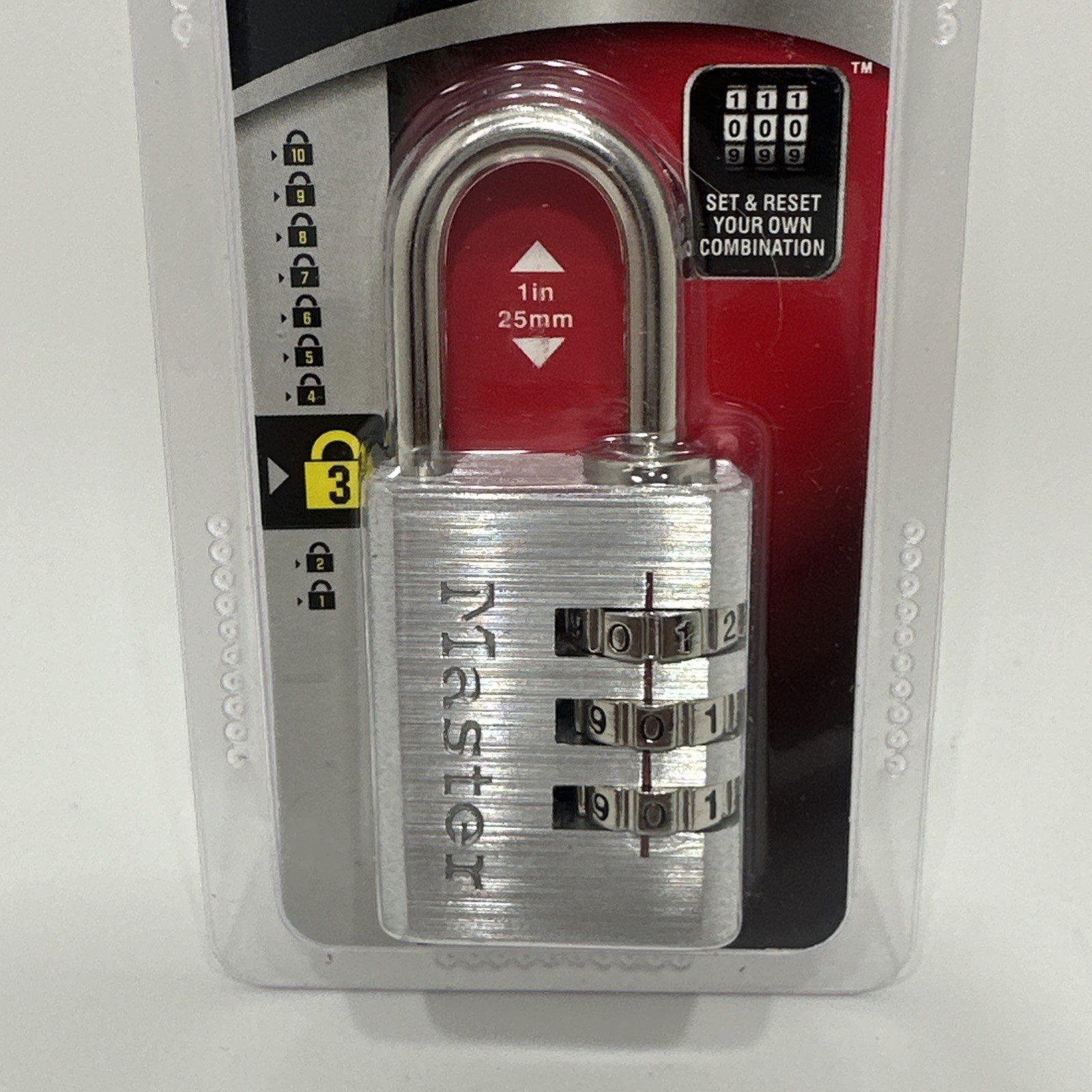 Master Lock 3-Digit Combination Lock Aluminum 630D