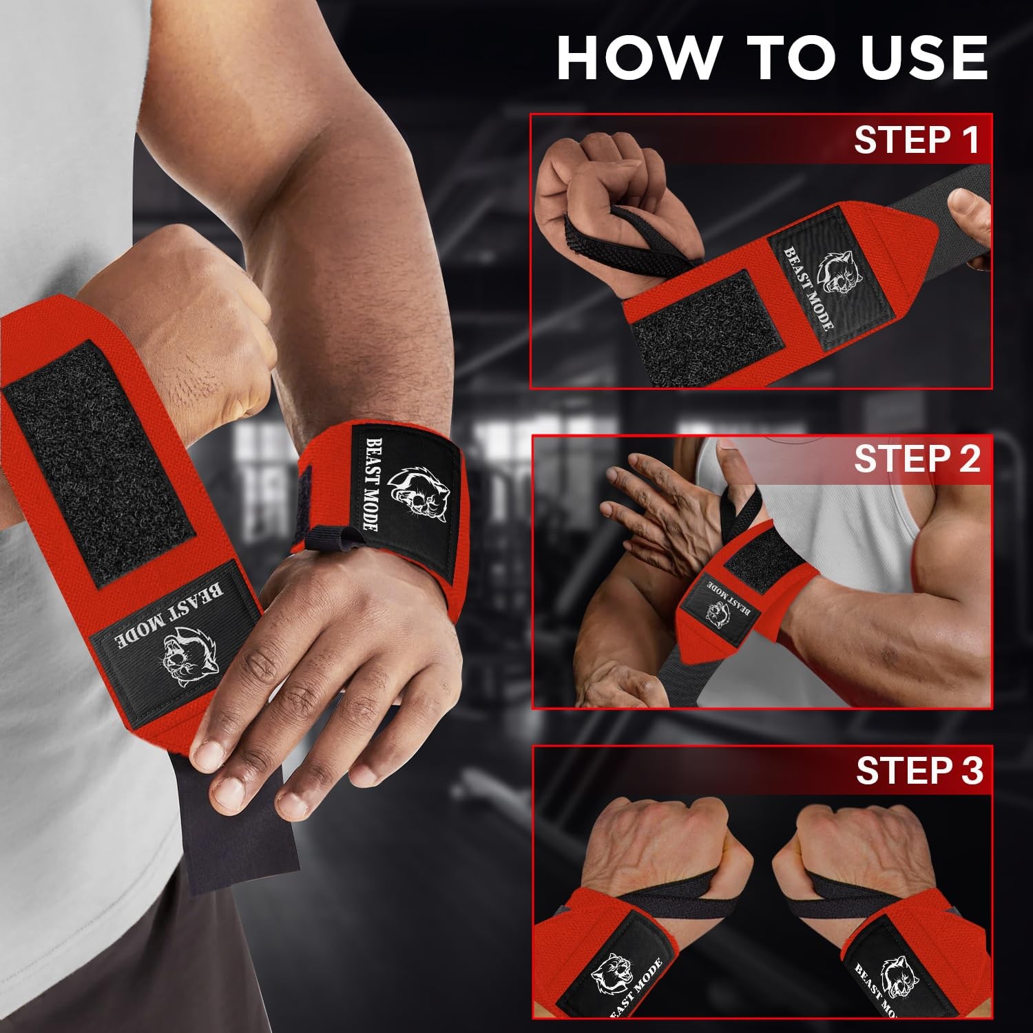 Weightlifting Wrist Wraps with Thumb Loop 12 Inch HeavyDuty Support