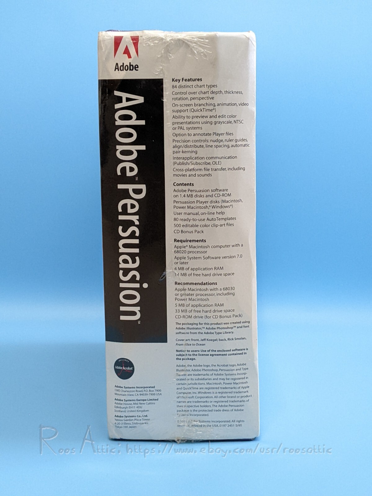 Adobe Persuasion Version 3.0 DEMO Apple Macintosh OS 1995: Software ~ NEW/SEALED