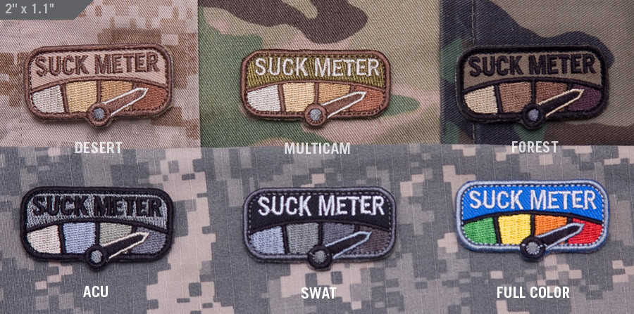 Milpsec Monkey MSM Morale Patch - SUCK METER Tab - Full Color pattern - NEW!