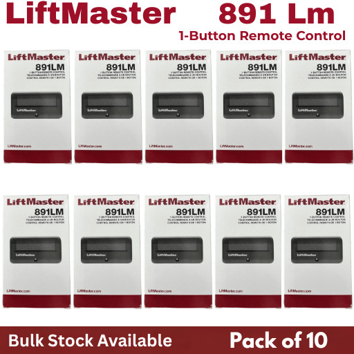 LiftMaster 891LM 1 Button Garage Door Opener Remote Pack of 10