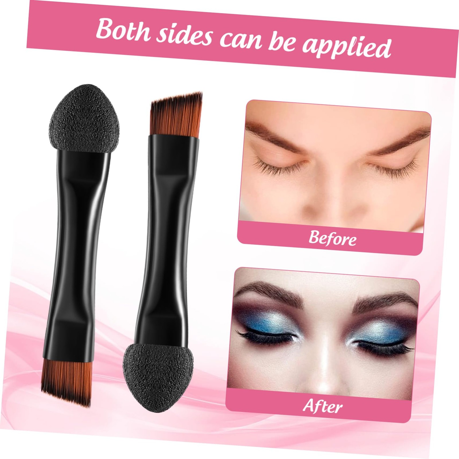 20 PCS Double Sided Eye Shadow Sponge Applicator Eye Brow Makeup Brush Black