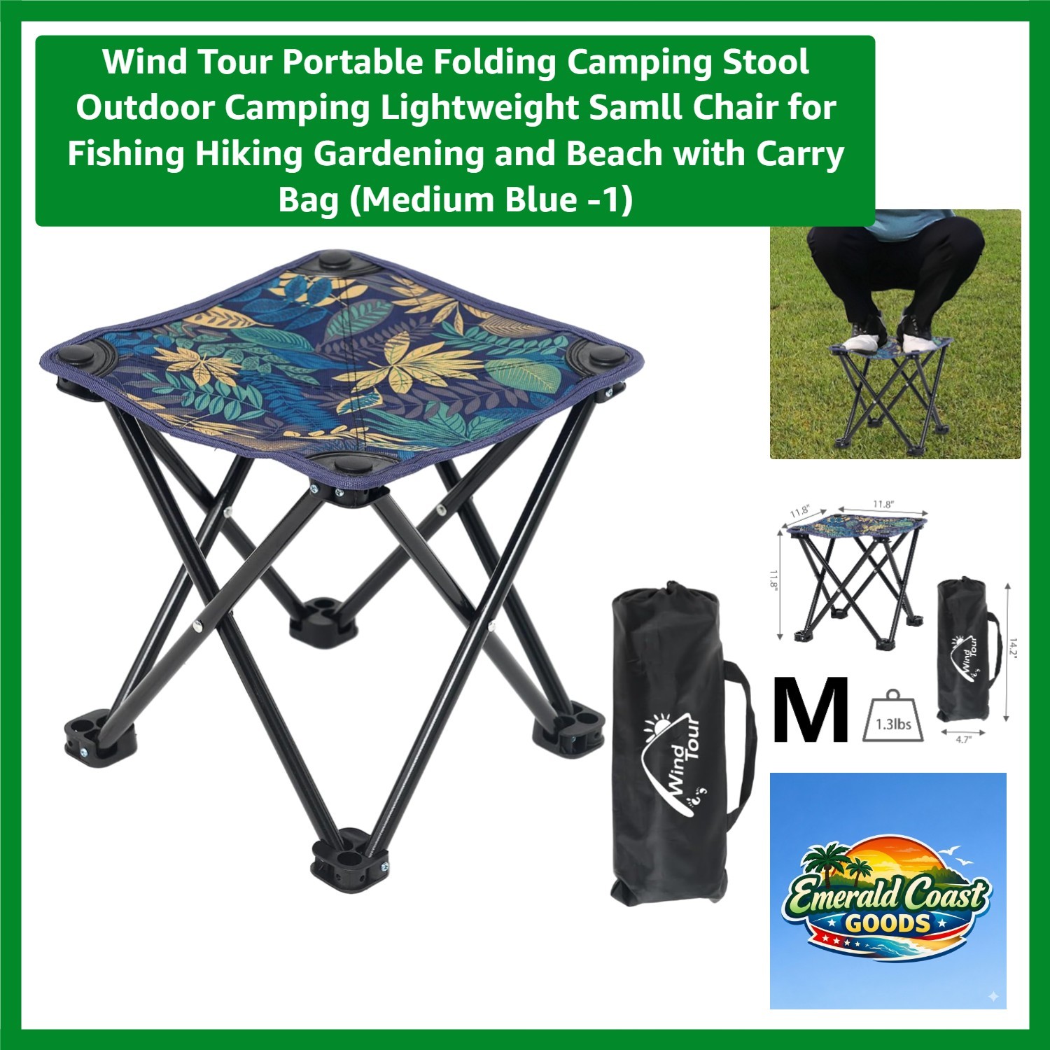 Portable Folding Camping Stool Outdoor Camping Lightweight Samll Chair for Fi...