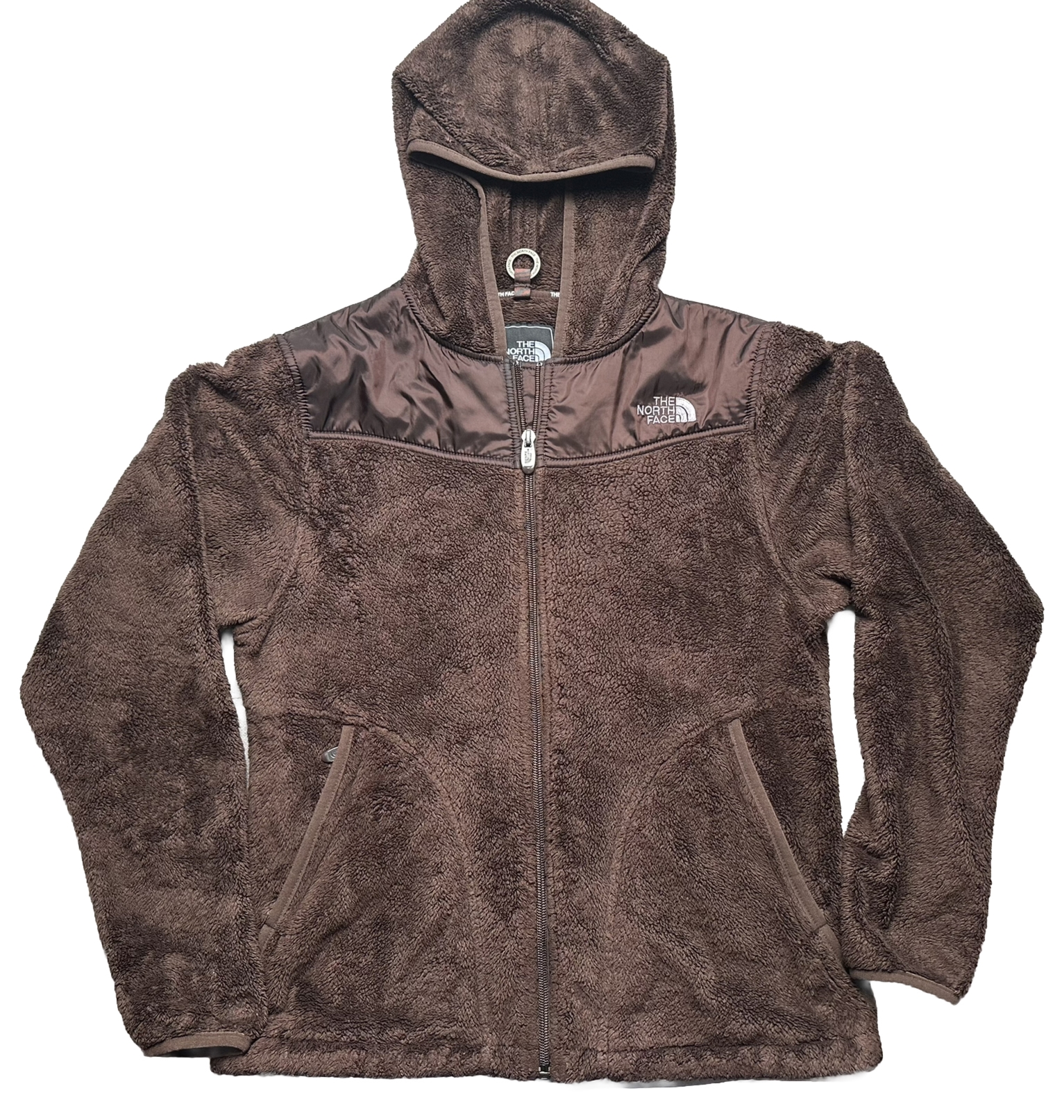 North Face Jacket Women Small Fleece Oso Full Zip Hood Brown Sherpa Outdoors