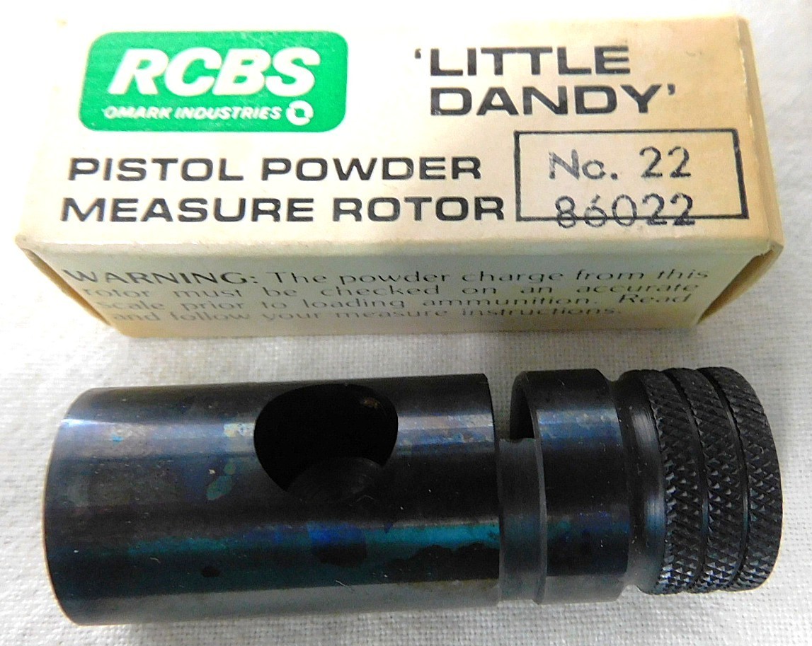 RCBS LITTLE DANDY PISTOL POWDER MEASURE ROTOR #22 - #86022 + POWDER CHART