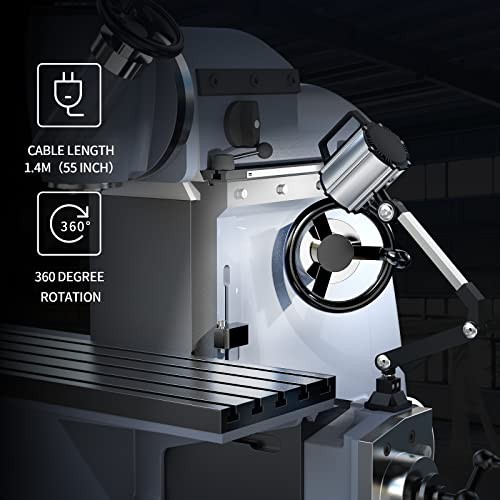 Adjustable Angle LED Machine Long-Arm Dual-Color Work Light, 25W Machine Silver