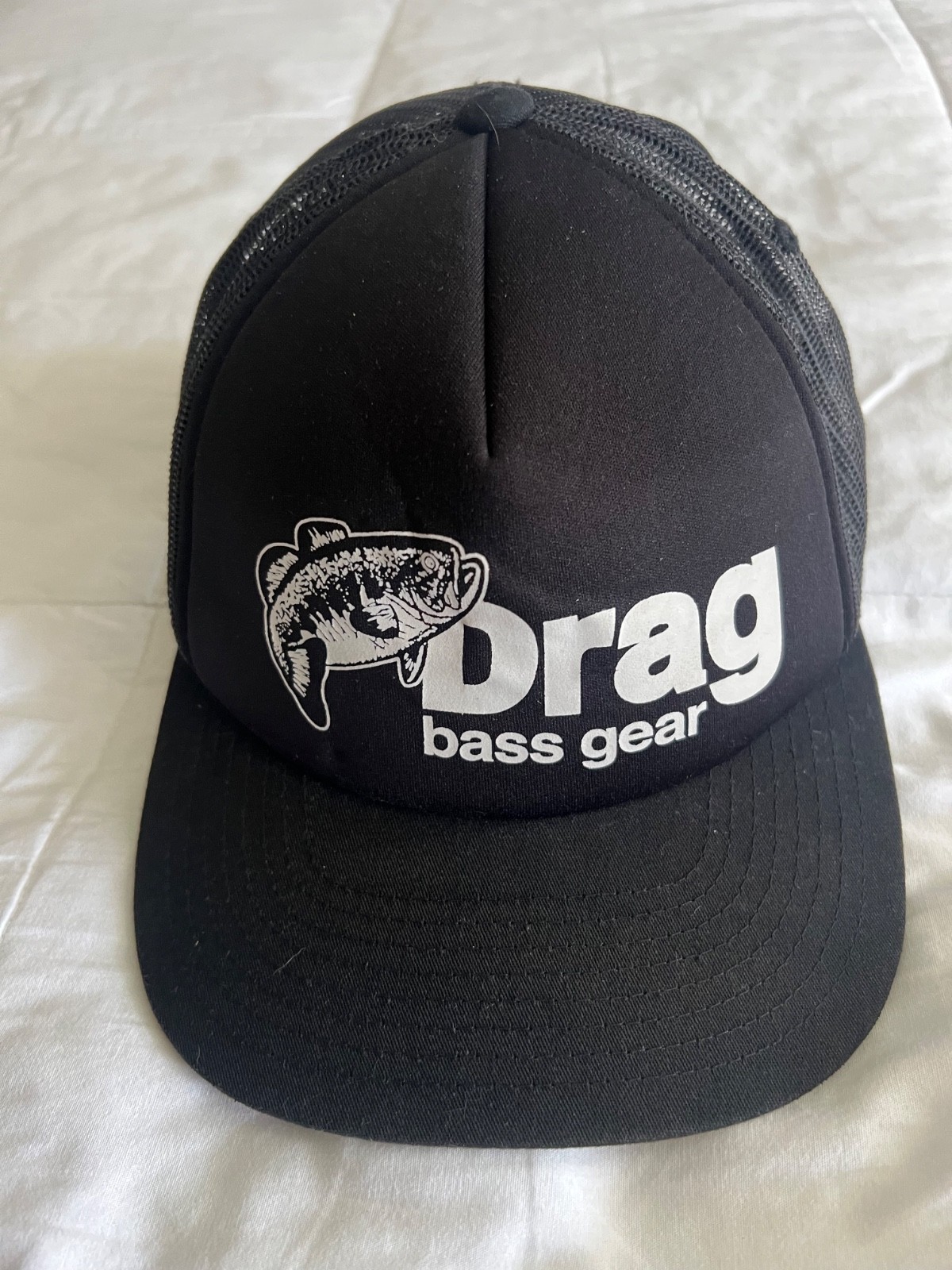 DRAG BASS GEAR Fishing Baseball Hat Cap SMALL MOUTH LARGE MOUTH BASS FISH