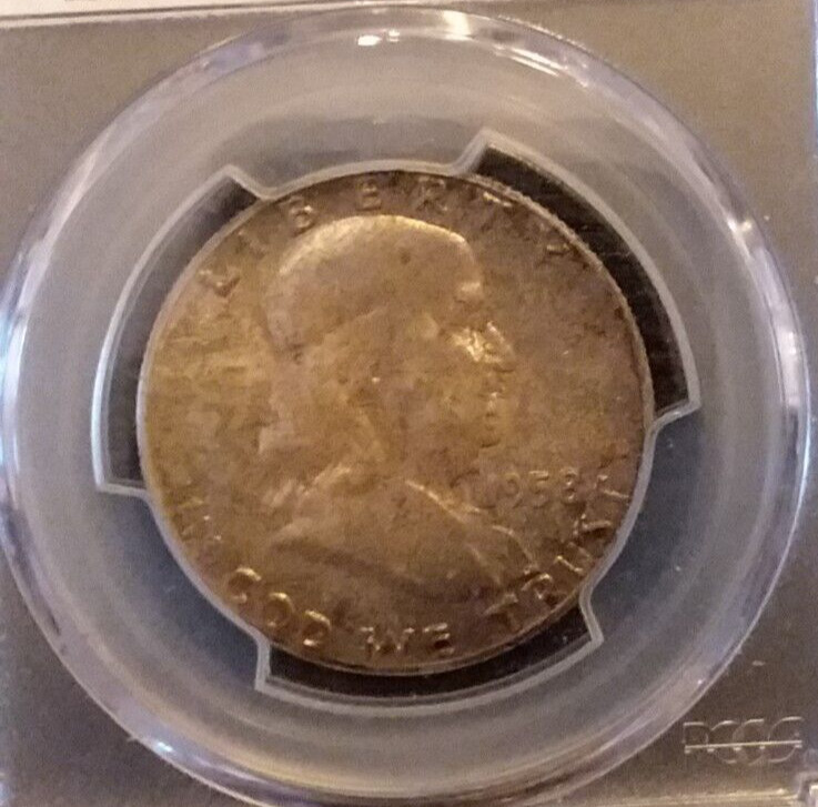 1958 PCGS MS66 FRANKLIN HALF *** SUPERB MINT STATE - BEAUTIFUL 2-SIDED TONE ***