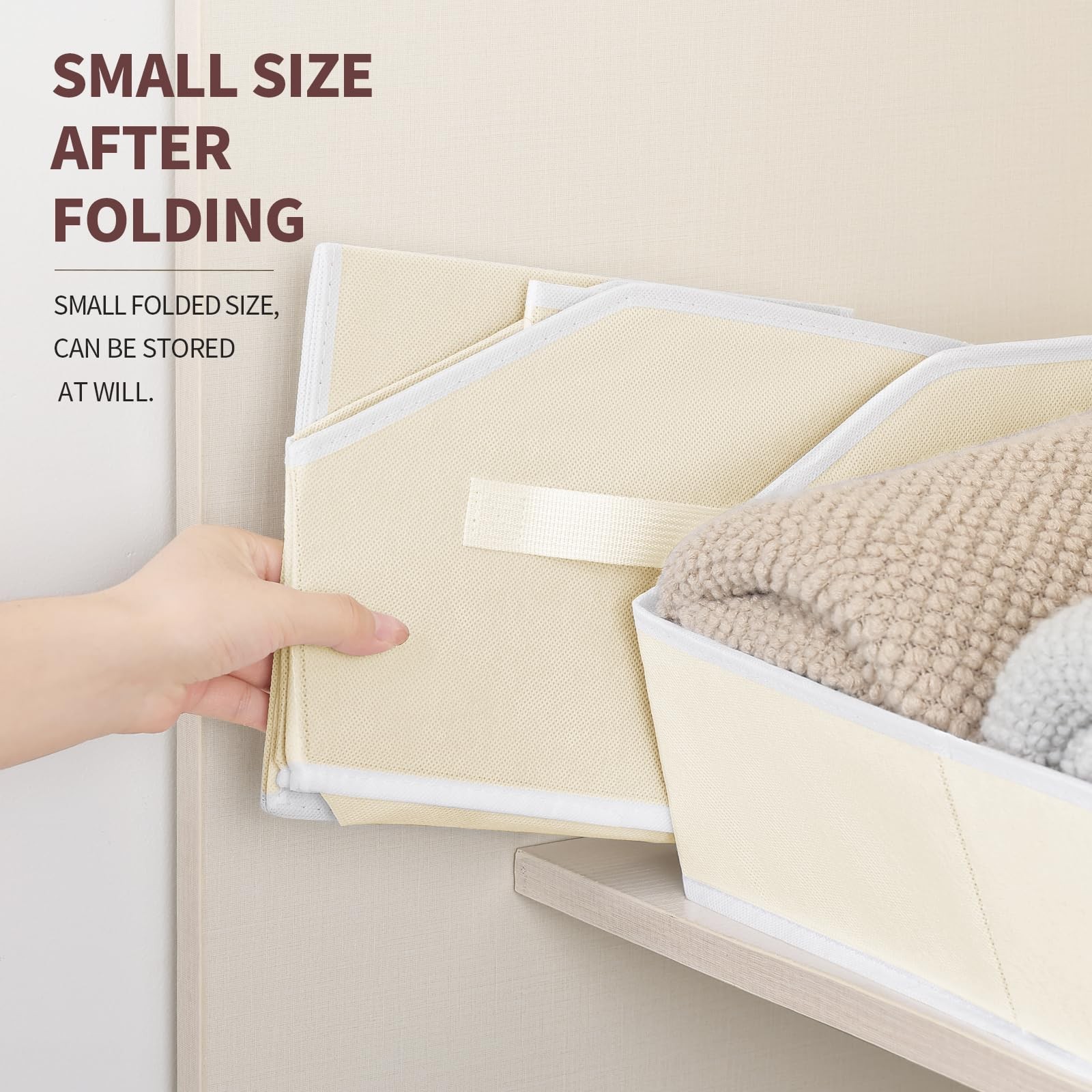 Cube Storage Organizer - Large Bins with Handle, Trapezoid Organizing Baskets...