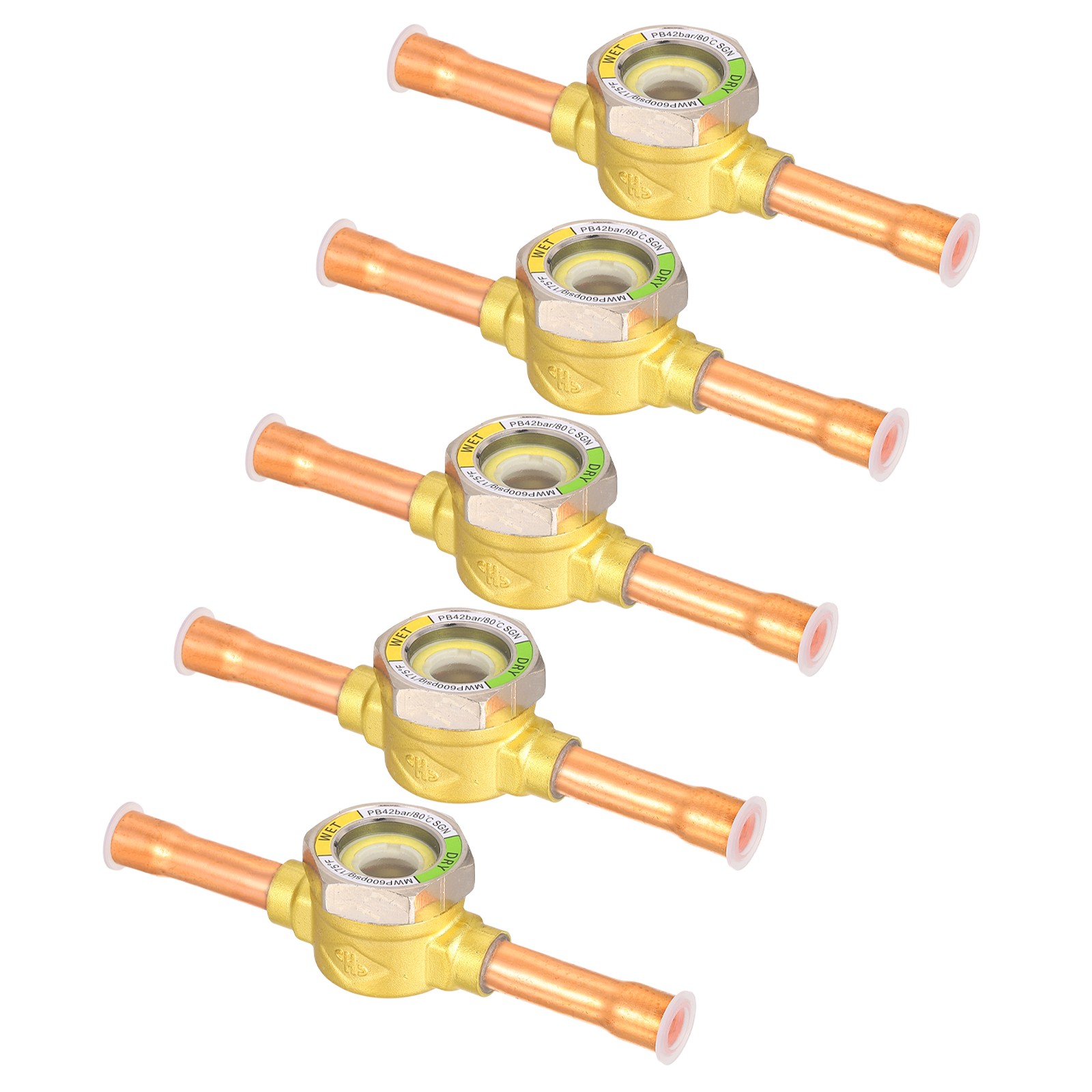 5Pcs Sight Glass 3/8 Inch Universal Liquid Moisture Indicator AC Fitting