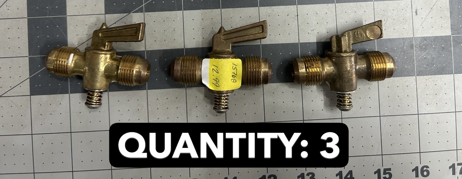 NOS 3-pack lot JMF Brass Ground Plug Valve 3/4 x 3/4 Flare Lever Handle