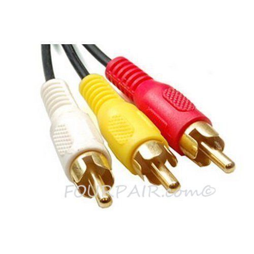 3 Pack Lot - 3ft 3-RCA Composite Video Stereo Audio AV Cable Cord Wire VCR DVD