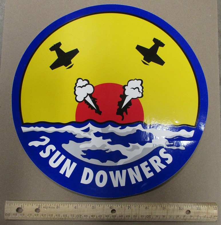 Large 12" Sticker VF-111 SUNDOWNERS US NAVY F-14 TOMCAT Squadron Patch Image