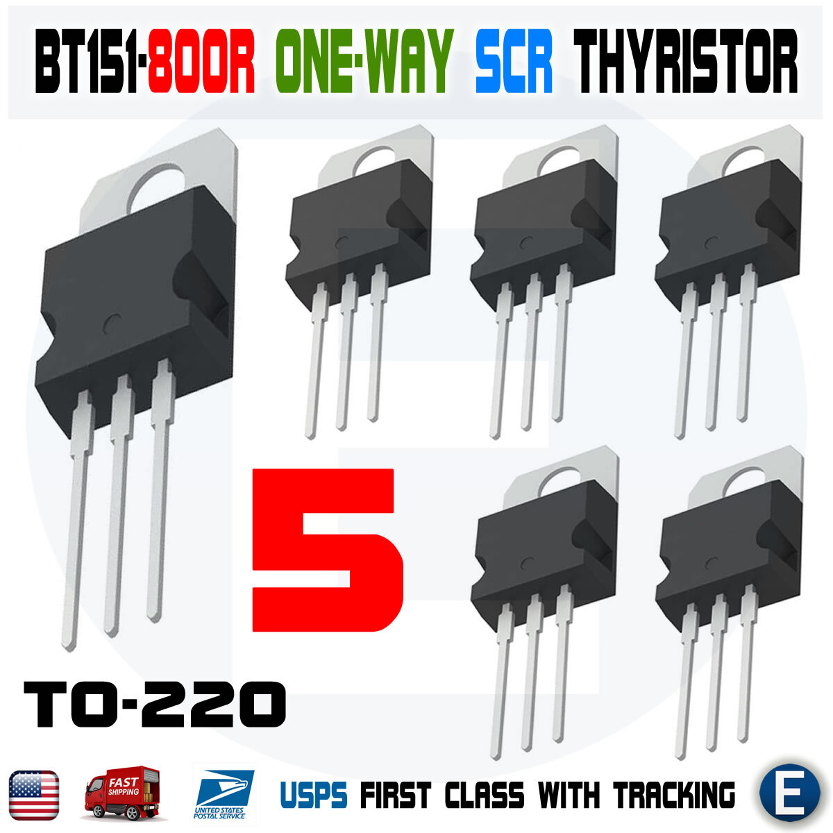 5PCS BT151-800R NXP Thyristor in-line one-way SCR 12A 800V TO220AB NXP 12A 800V