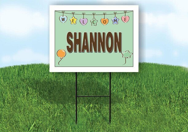 SHANNON WELCOME BABY GREEN  18 in x 24 in Yard Sign Road Sign with Stand