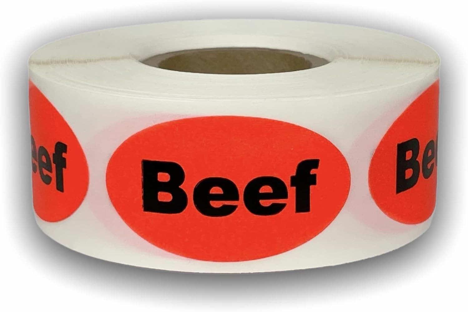 Beef Food Labels Small 1"X1.5" Oval Supermarket Sale Adhesive Stickers 500 PCS