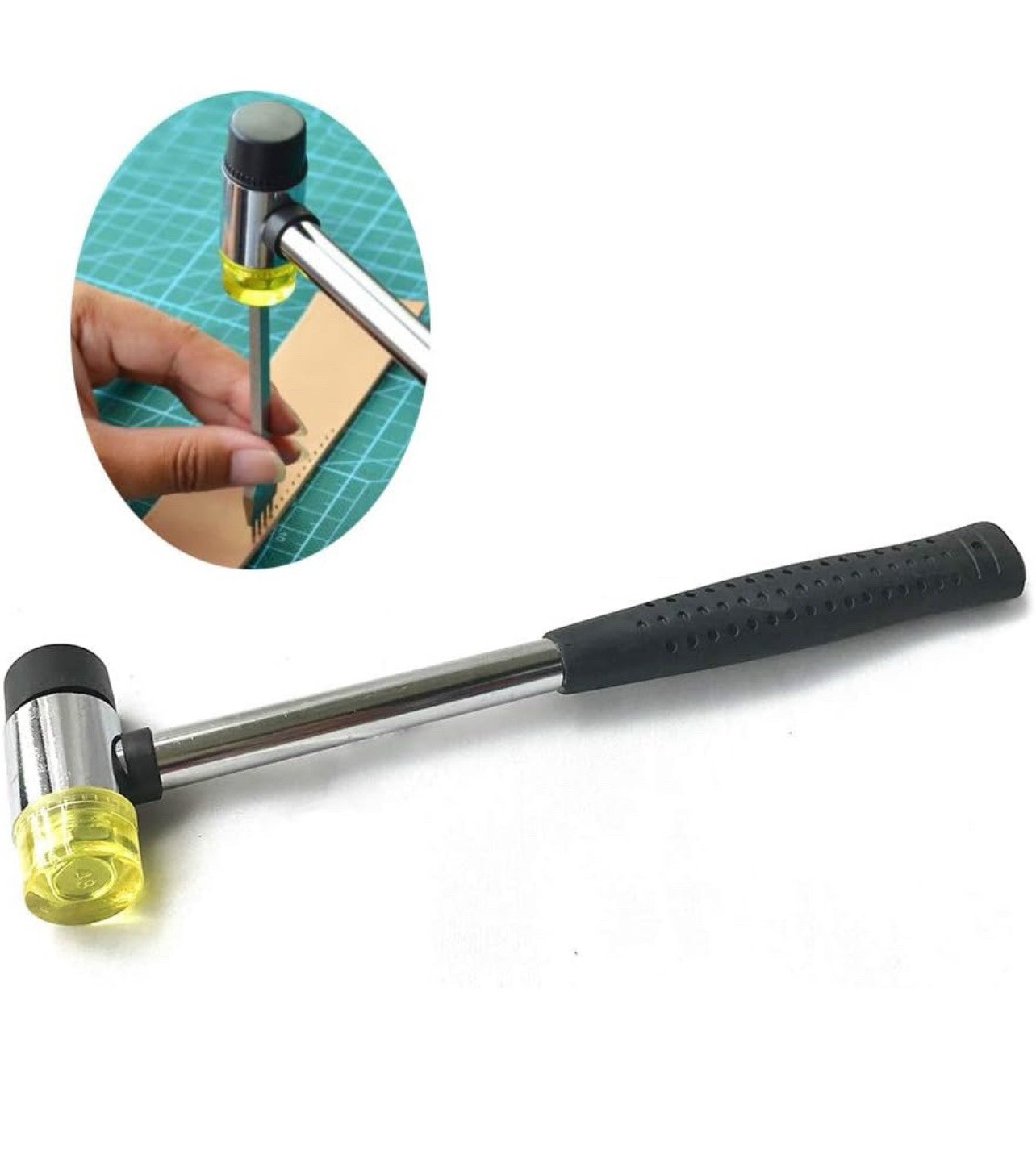 25mm Dual Head Soft Rubber Mallet Hammer Multi-use Rubber Hammer 3-pcs