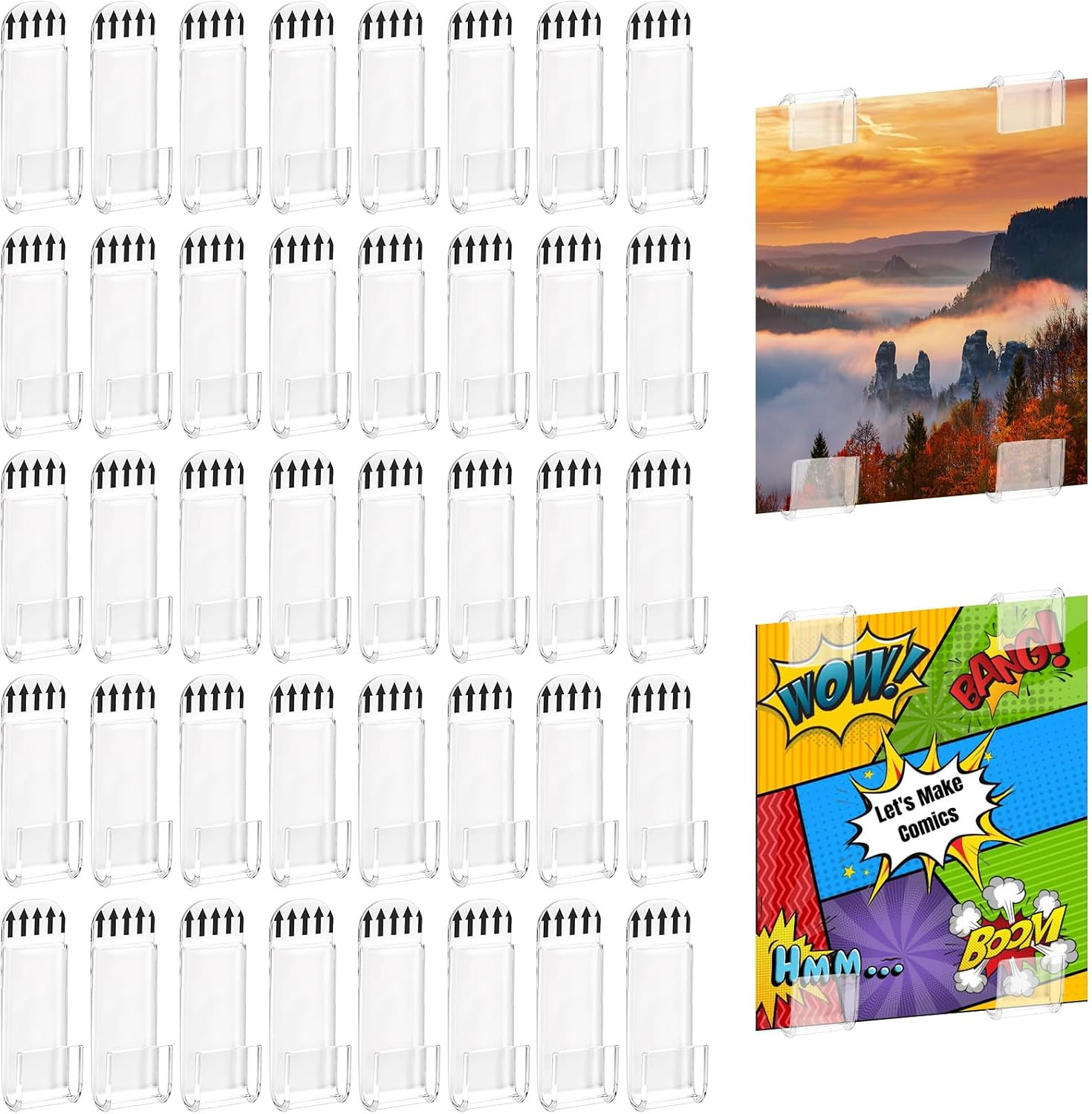 48 Pcs Comic Book Wall Display Clear Floating Display Shelves Comic Book Fram...