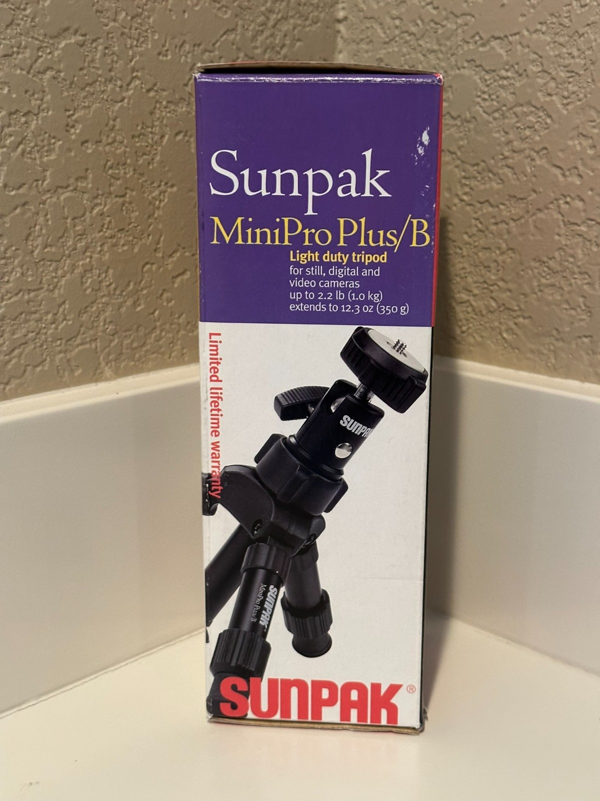 New In Box Sunpak MiniPro Plus/B Tripod Light Duty 8.3" - 12.5"
