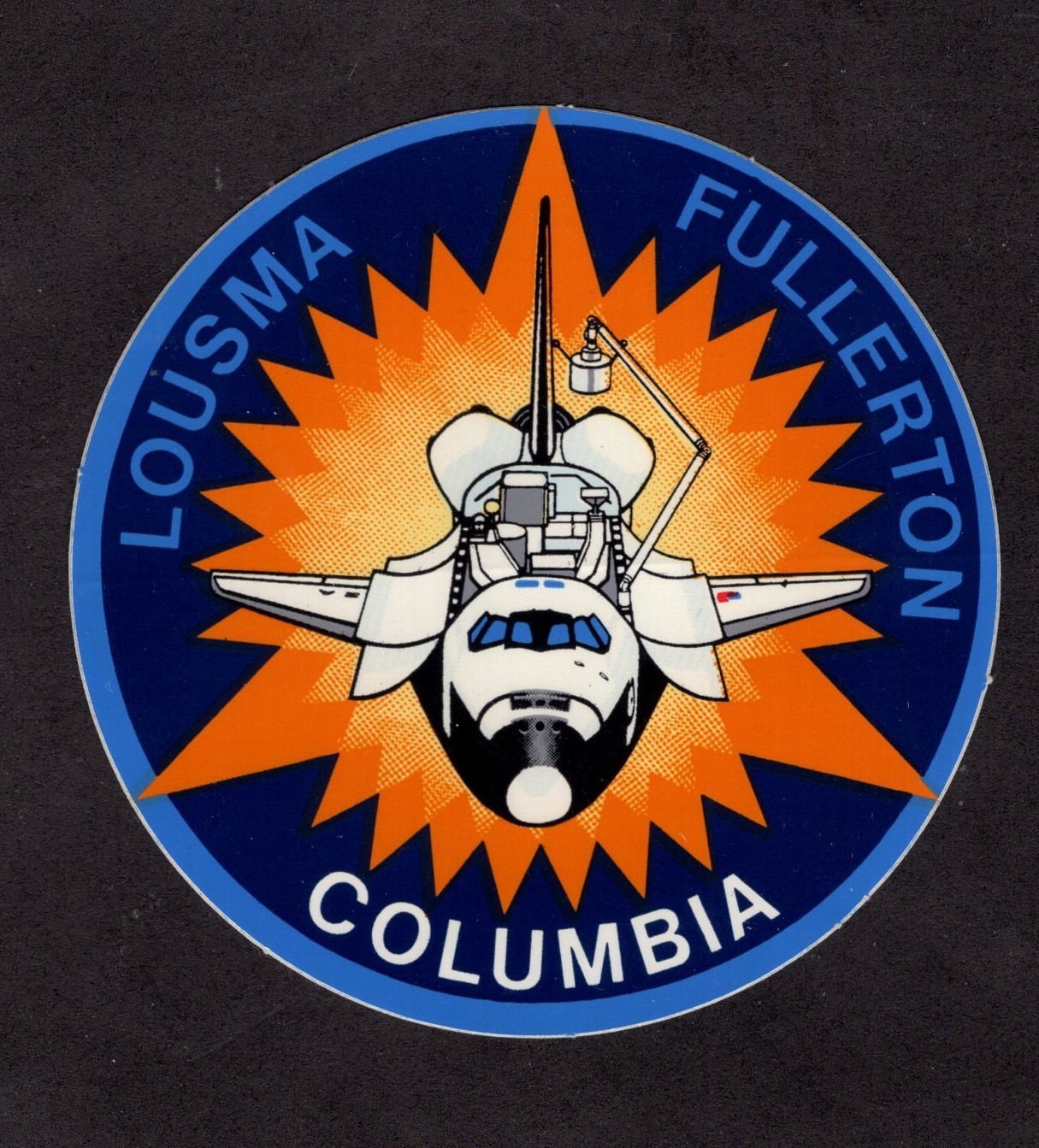 STS-3  Columbia Space Shuttle Crew Vinyl Sticker.   #02 STS3