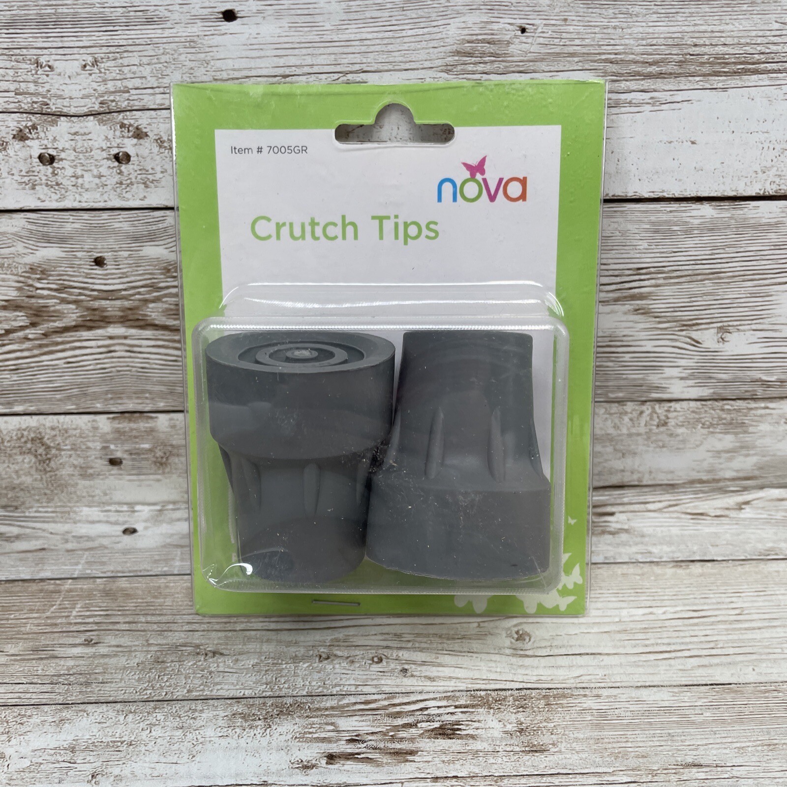 NOVA TIPS 7005GR GRAY FOR CRUTCHES GRAY 2 Tips NEW 3/4"